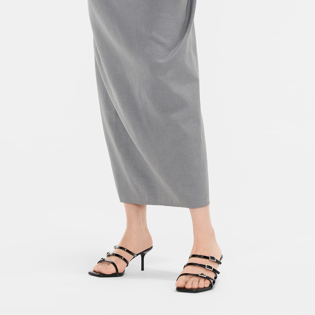 Сандалии CHARLESKEITH ck 6.5cm Black PatentSilverDenim Blue - изображение 4