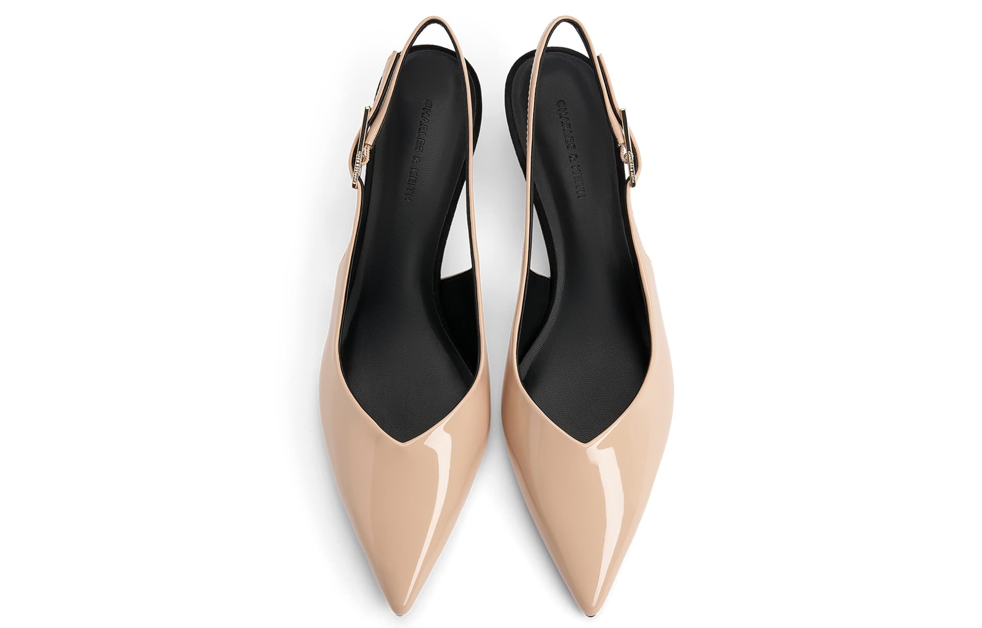 Туфли CHARLES&KEITH PU элегантные туфли с заостренным носком, низким каблуком и пряжкой, узкий каблук, высота 5,3 см, женские - изображение 3