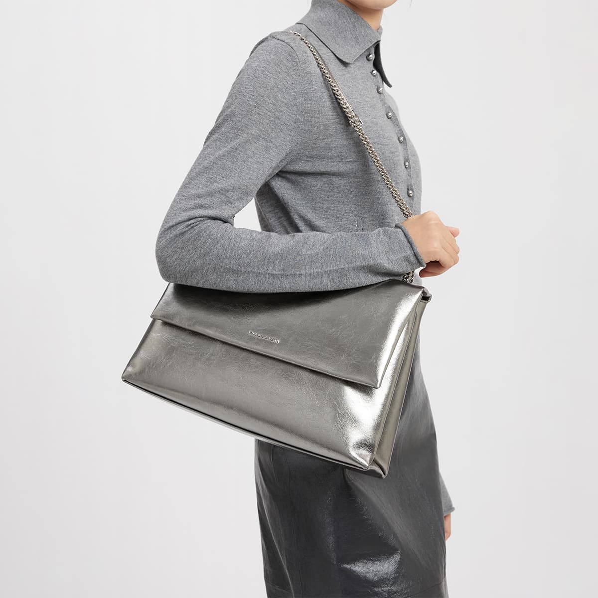Мини-сумка CHARLES KEITH ПУ (полиуретан) Подмышечная Сумка на Плечо Большая Женская Многоцветная - изображение 6