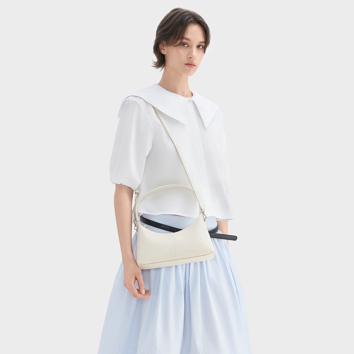Мини-сумка CHARLES&KEITH Мягкая минималистичная PU сумка через плечо маленький размер женский многоцветный - изображение 5