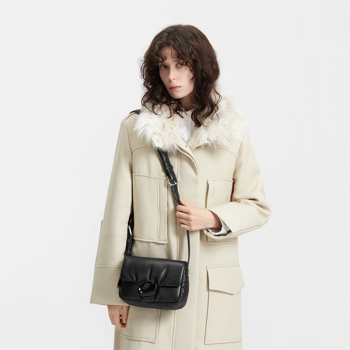Мини-сумка CHARLESKEITH PU Dark BrownNoirIvory - изображение 4