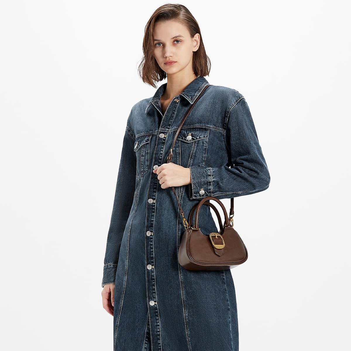 Сумка CHARLESKEITH ck PU NoirCreamDark Brown - изображение 4