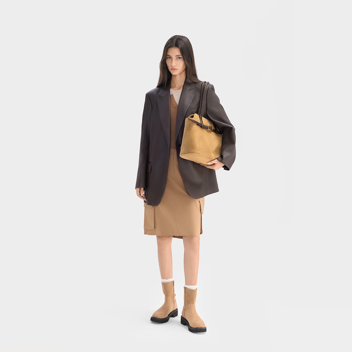 Сапоги CHARLES&KEITH Британский стиль круглый носок на платформе 4,2 см молния ботильоны женский - изображение 5