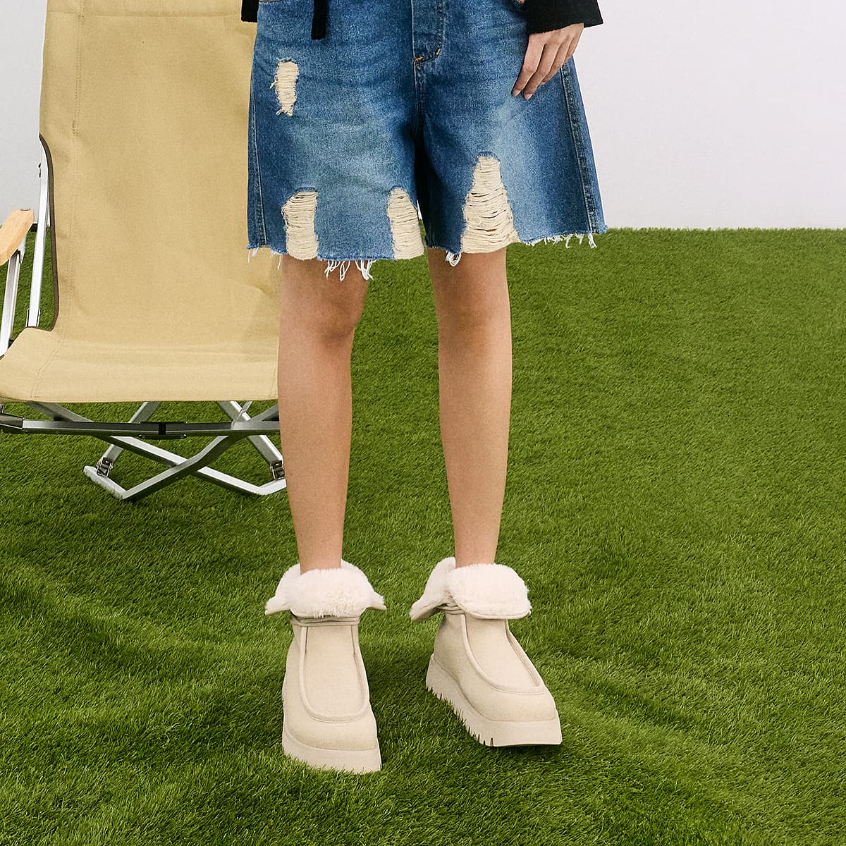 Ботинки зимние CHARLES KEITH Маленький Ck Ткань Термическая Коллекция Плюшевая с Флисовой Подкладкой Толстая Низ Короткая Манжета - изображение 5