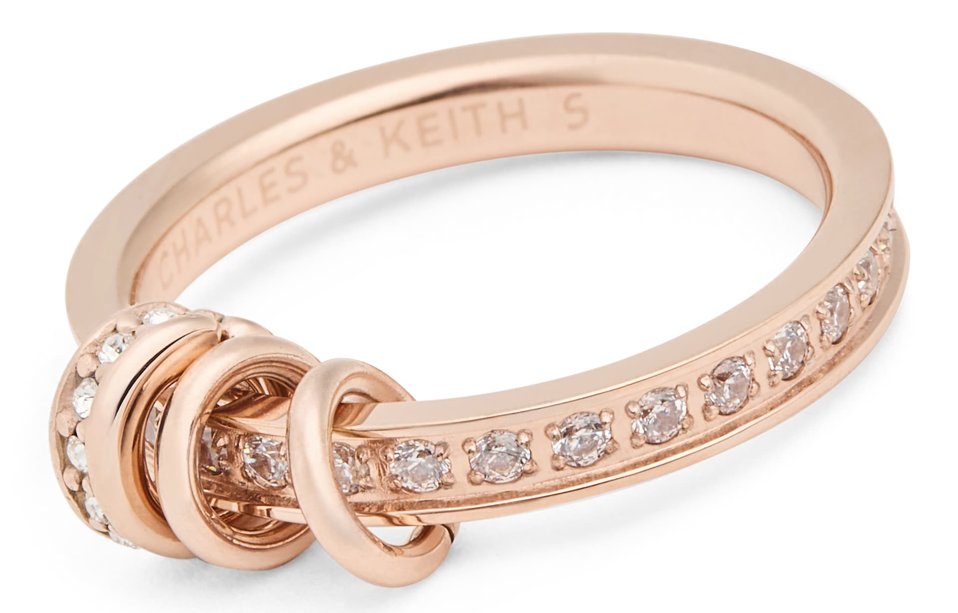 Кольцо CHARLES KEITH Кольца из нержавеющей стали Женские Серебро Розовое золото - изображение 9