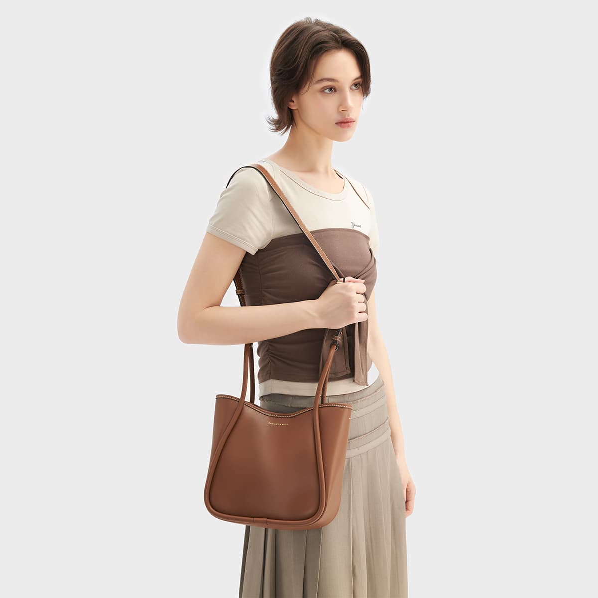 Мини-сумка CHARLES KEITH ПУ (полиуретан) Сумки через плечо Средний Женские Многоцветный - изображение 6
