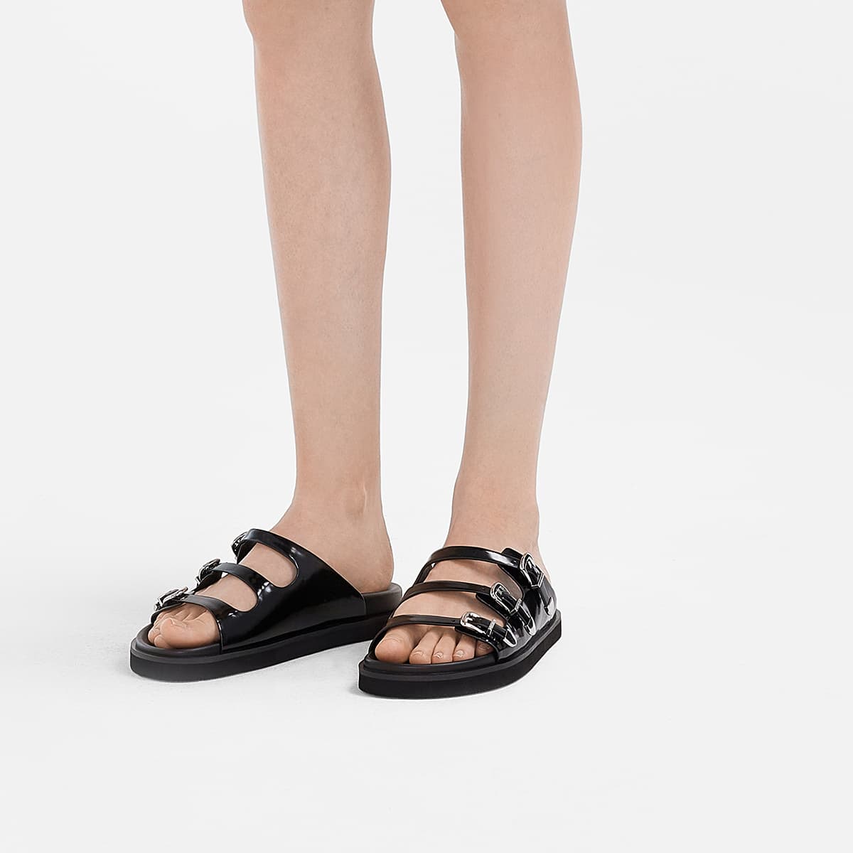 Сандалии CHARLESKEITH ck PU EVA 3cm Black BoxSilverChalk - изображение 5