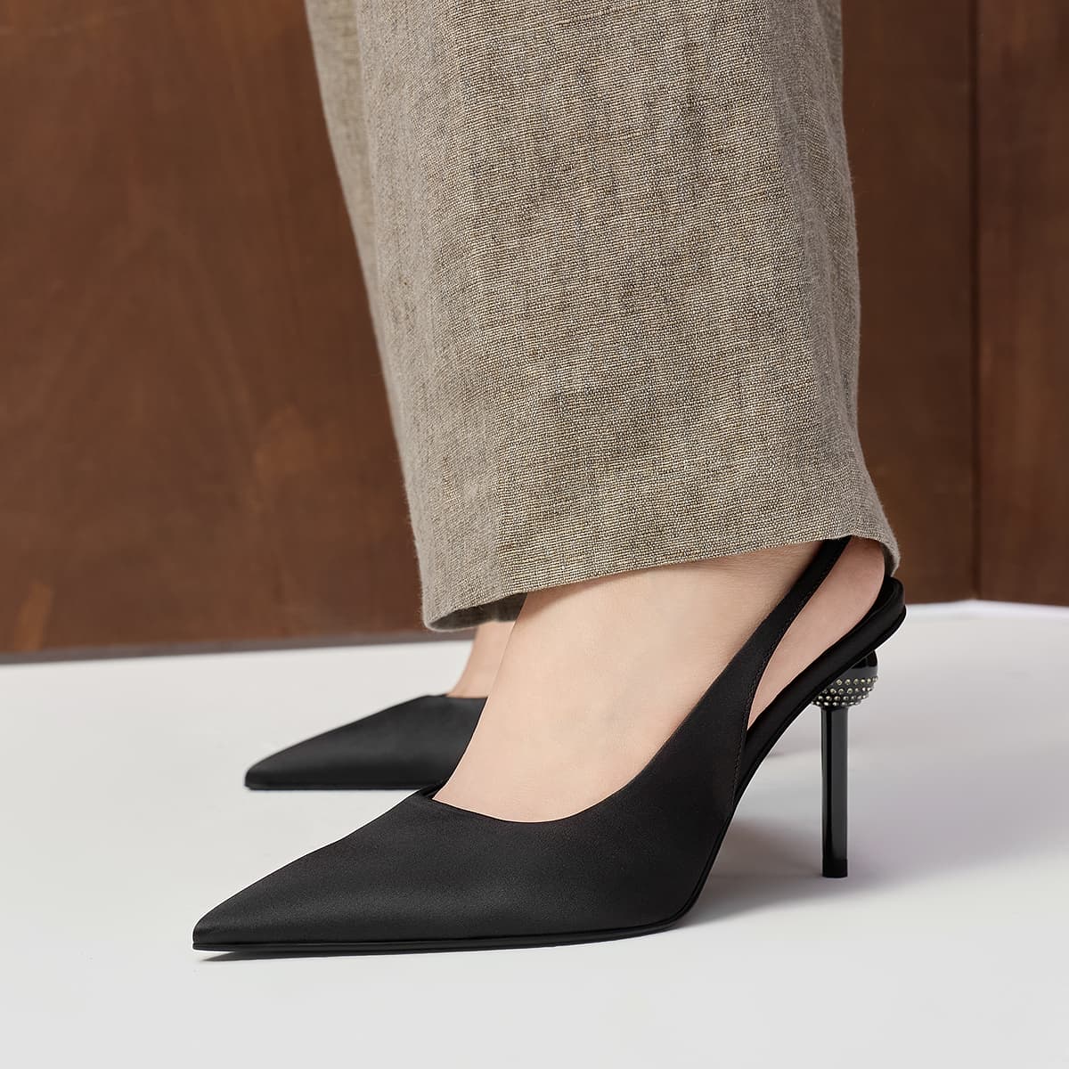 Туфли CHARLES&KEITH Элегантные сандалии с заостренным носком и стразами на узком каблуке 9,8 см - изображение 4