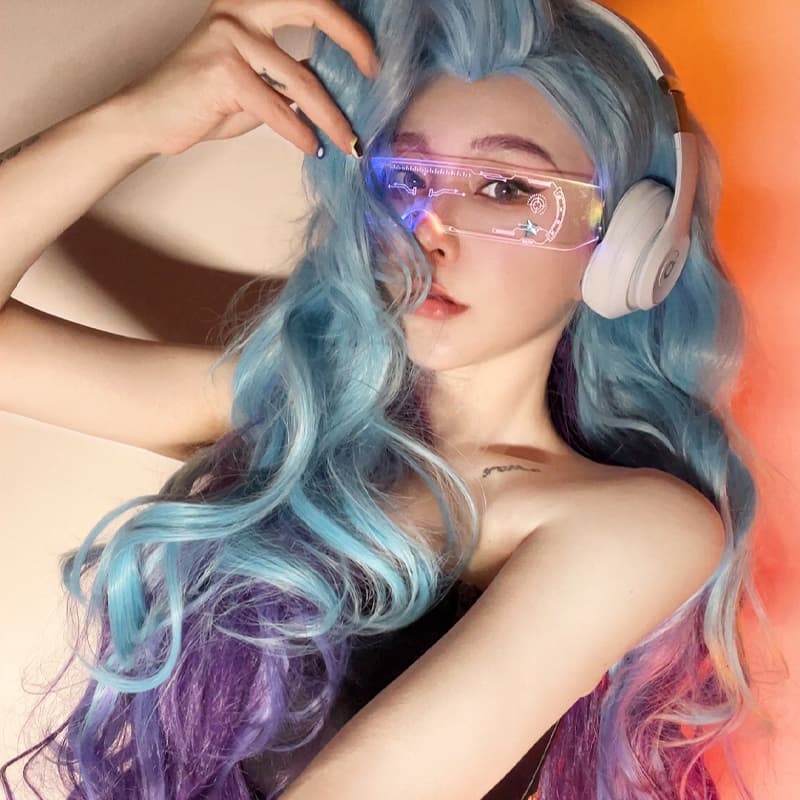 Очки AAJF Y2K Cyberpunk LED Sunglasses White - изображение 5
