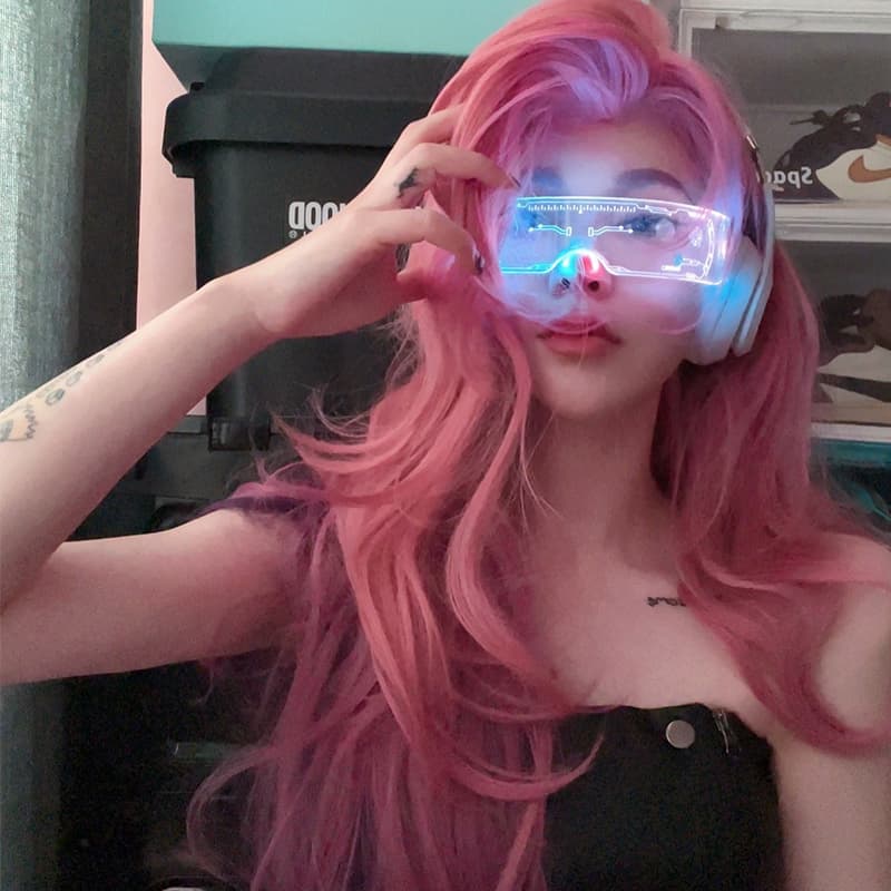 Очки AAJF Y2K Cyberpunk LED Sunglasses White - изображение 9