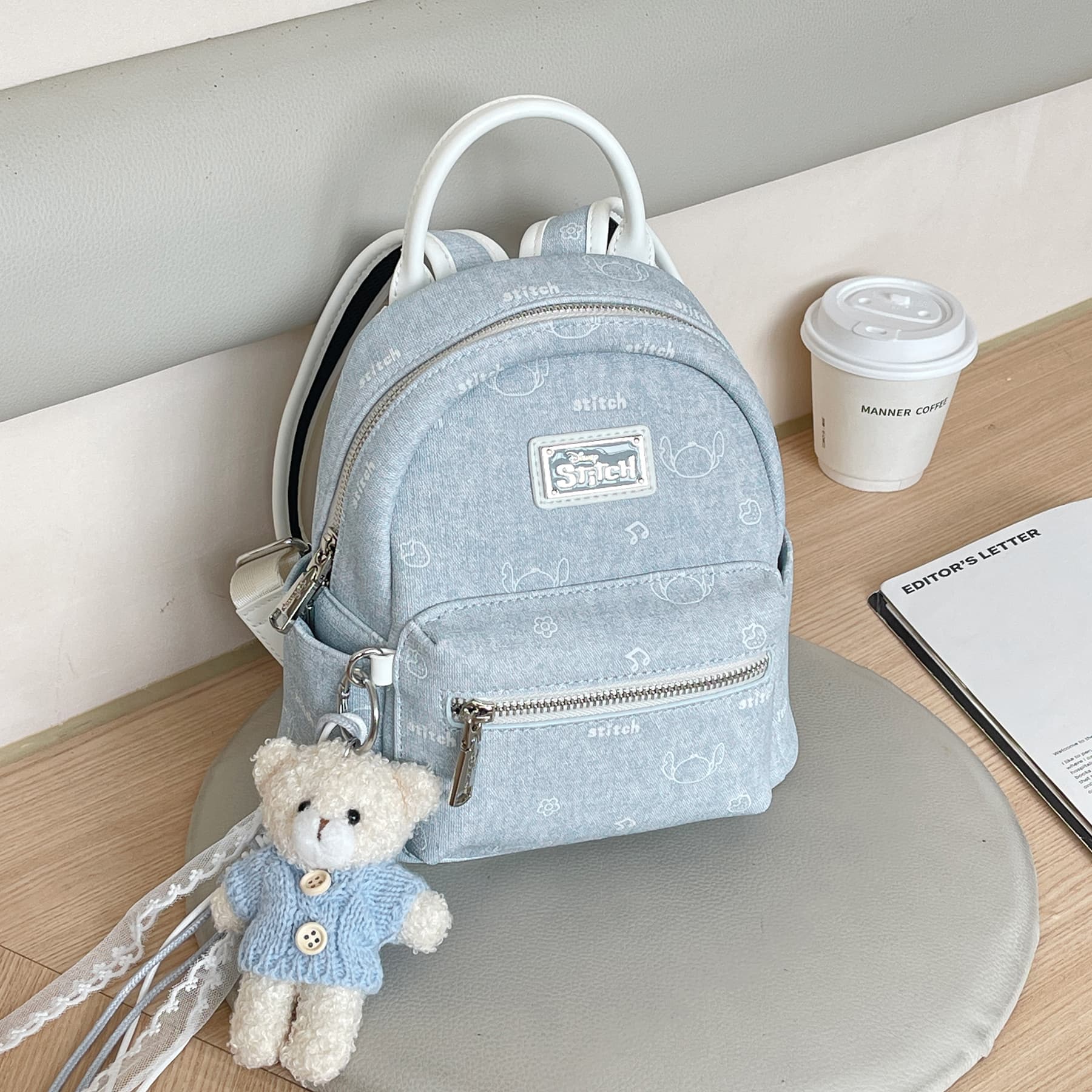 Рюкзак Disney Stitch Collection Рюкзаки Морская соль Синий (Брелок Включен) Женские - изображение 2