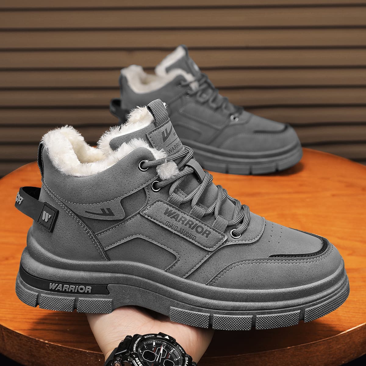 Кроссовки Warrior MID Топ Повседневная обувь Мужская Серый - изображение 6