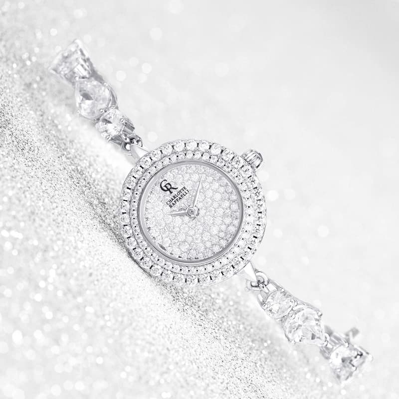 Механические часы CHARLOTTE RAFFAELLI· Radiant Collection Часы с полностью стразами и браслетом из ромашки блестящие - изображение 3