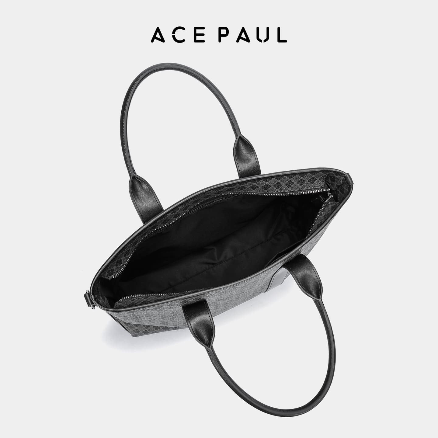 Сумка Ace Paul Лицевая коровья кожа Briefcase Сумки Унисекс Матовый черный - изображение 7