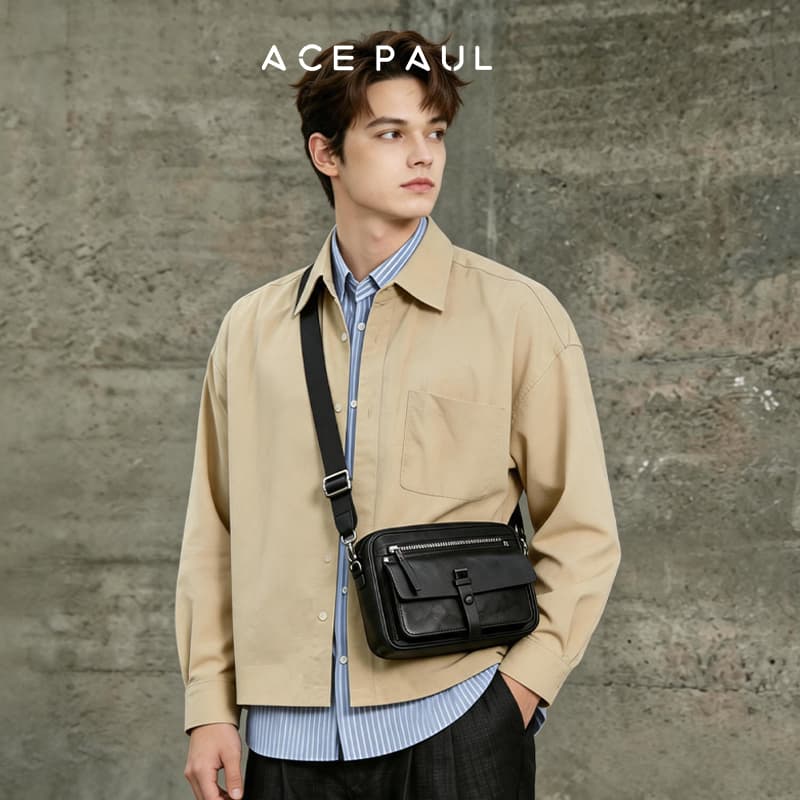 Сумка через плечо Ace Paul Crossbody Bag Black Unisex (Сумка через плечо Ace Paul черного цвета унисекс) - изображение 6