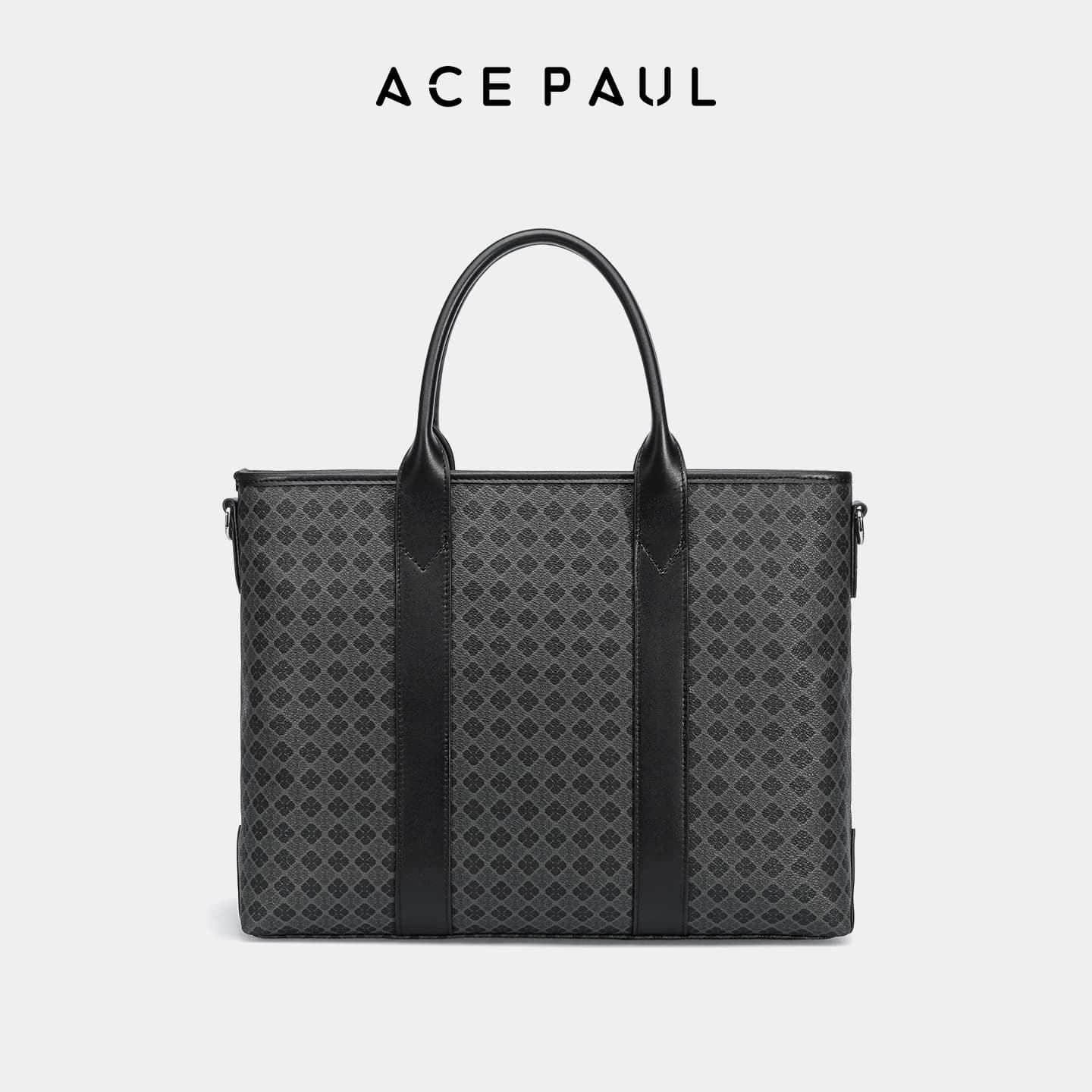 Сумка Ace Paul Лицевая коровья кожа Briefcase Сумки Унисекс Матовый черный - изображение 4