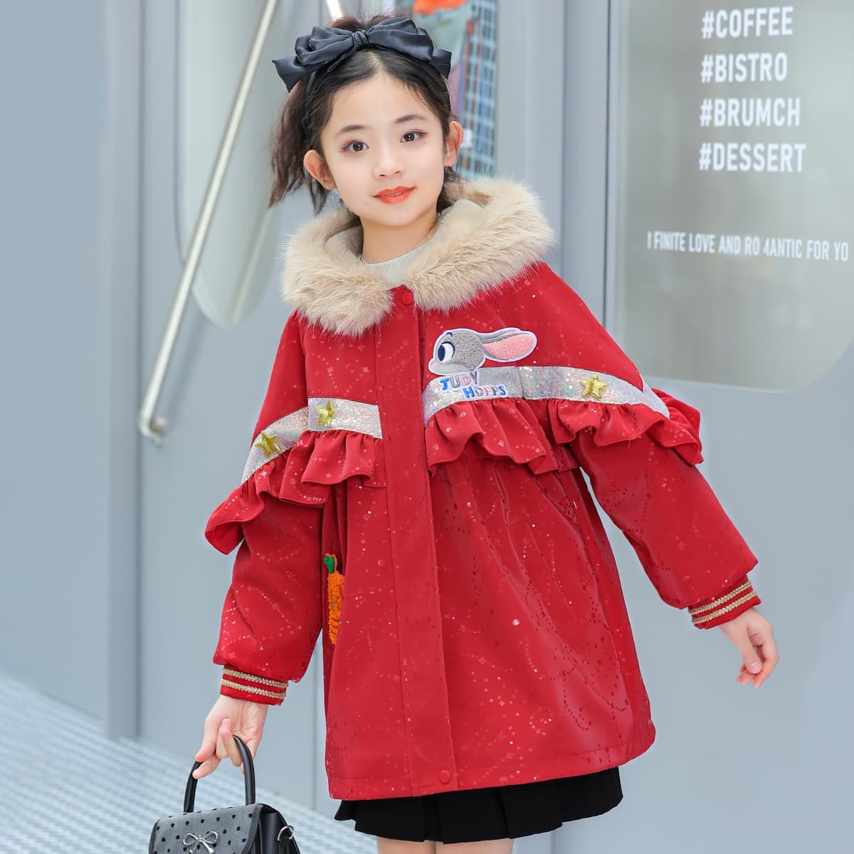 Disney PARKA Пальто Красное Детское для Возраста 3-7 Лет - изображение 3