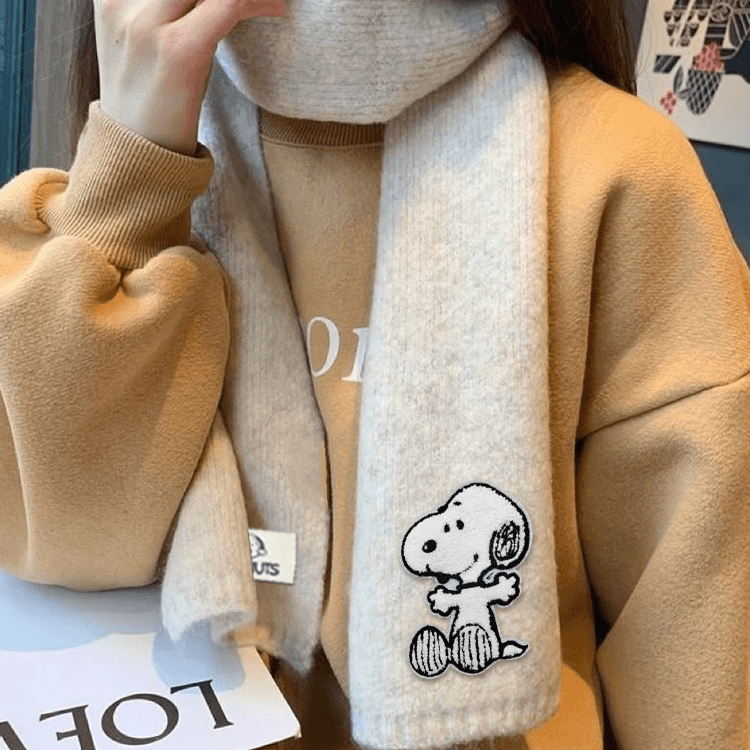 Шарф SNOOPY 81% Включая 95% Включая Полиэстер Трикотаж Шарфы Унисекс - изображение 4