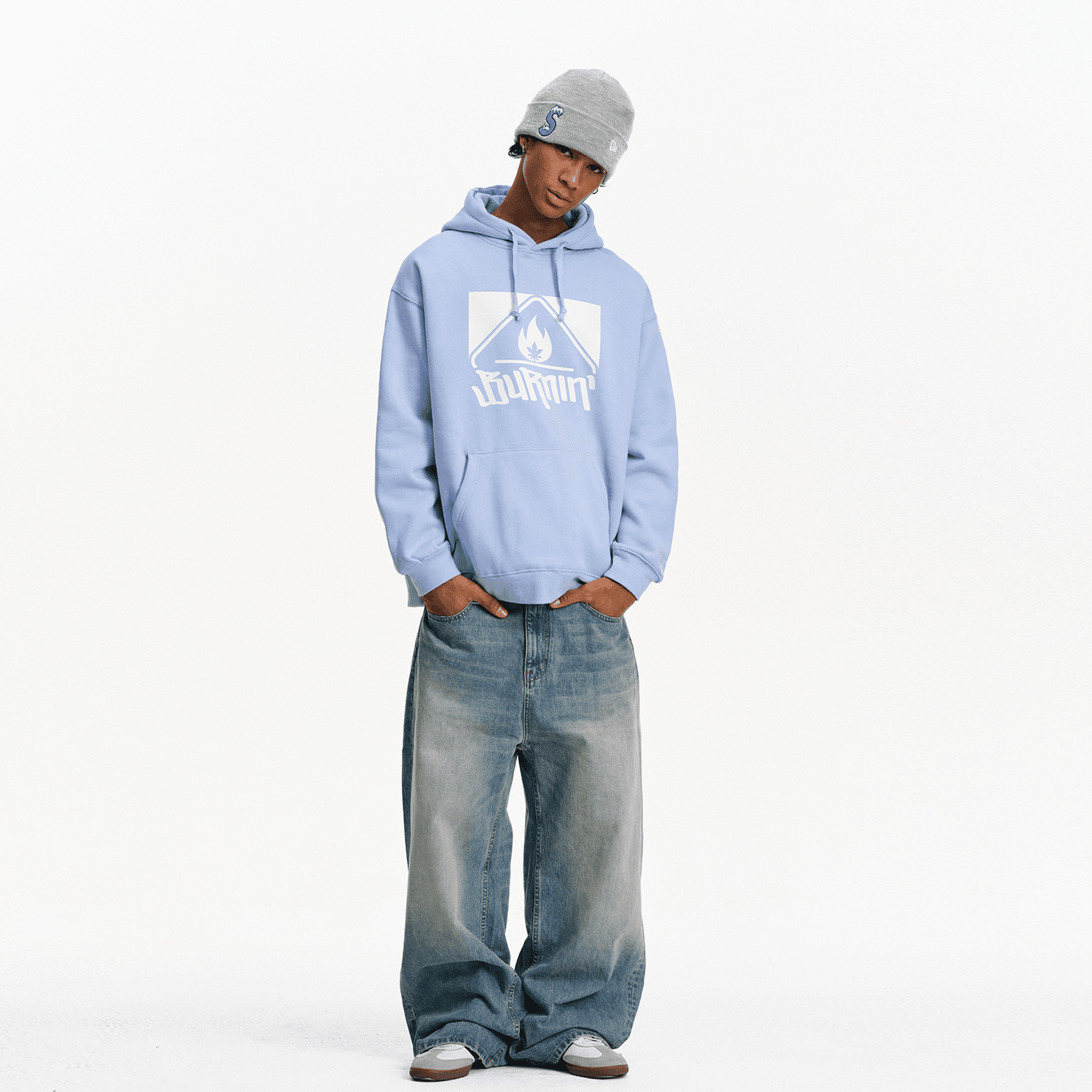 Худи BURNIN Hoodie Square Logo Print - изображение 5