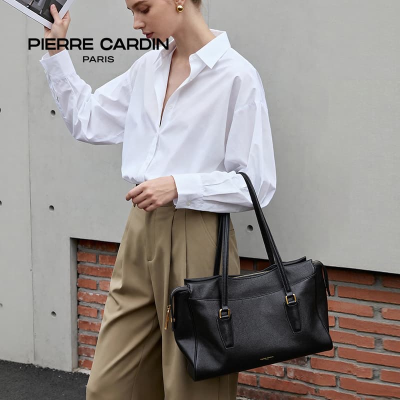 Мини-сумка PIERRE CARDIN Коровья кожа с синтетической кожей Сумка через плечо Женская Черная - изображение 3