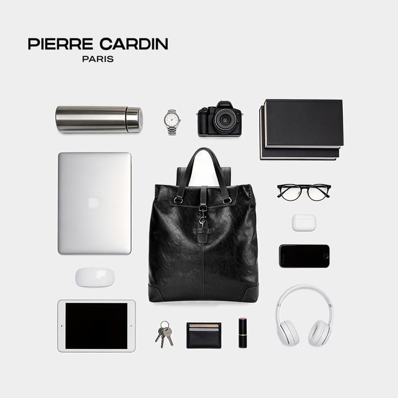 Рюкзак PIERRE CARDIN Синтетическая кожа коровья спилковая кожа рюкзак стандартный (стандартный) унисекс черный - изображение 3