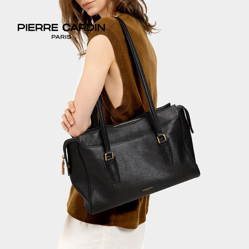 Мини-сумка PIERRE CARDIN Коровья кожа с синтетической кожей Сумка через плечо Женская Черная - изображение 4