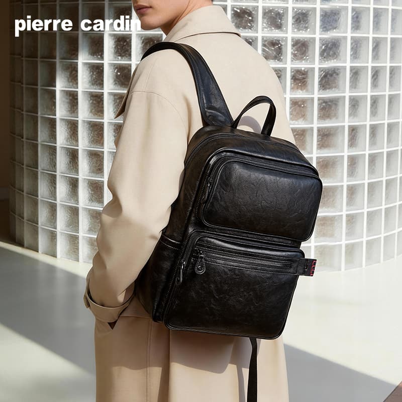 Рюкзак PIERRE CARDIN Синтетическая кожа Рюкзак Обычный (стандартный) Мужской Черный - изображение 3