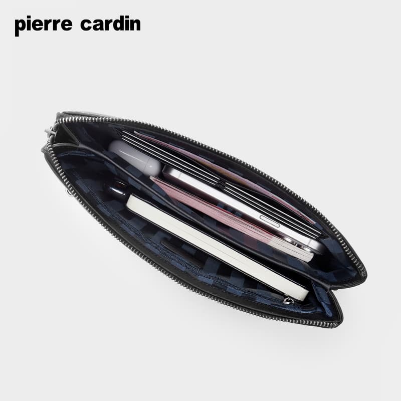 Сумка PIERRE CARDIN Лицевая коровья кожа Клатч Обычный (стандартный) Мужской Черный - изображение 3