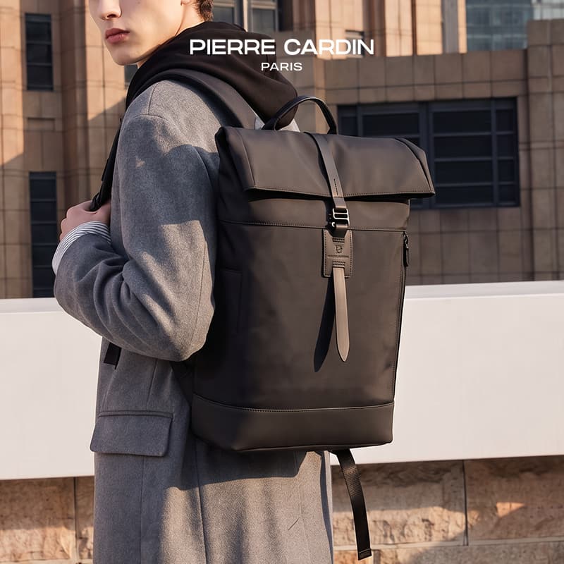 Рюкзак PIERRE CARDIN Кожная мембрана Рюкзаки Мужской Черный - изображение 2