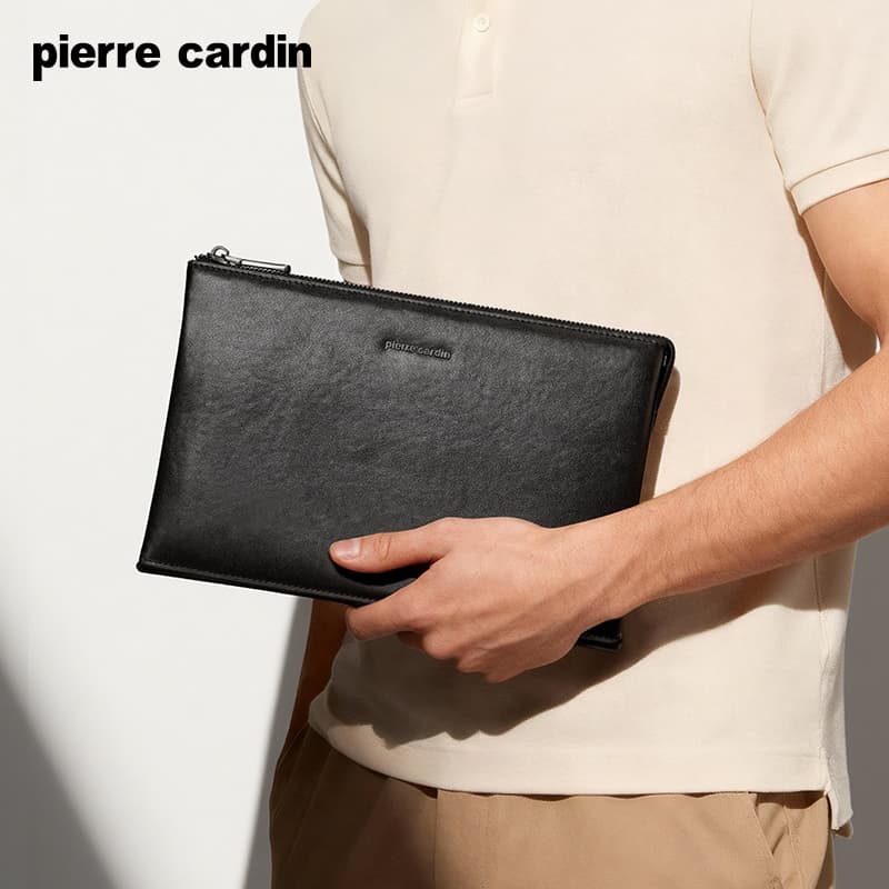 Сумка PIERRE CARDIN Лицевая коровья кожа Клатч Обычный (стандартный) Мужской Черный - изображение 2