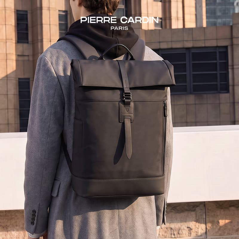 Рюкзак PIERRE CARDIN Кожная мембрана Рюкзаки Мужской Черный - изображение 3