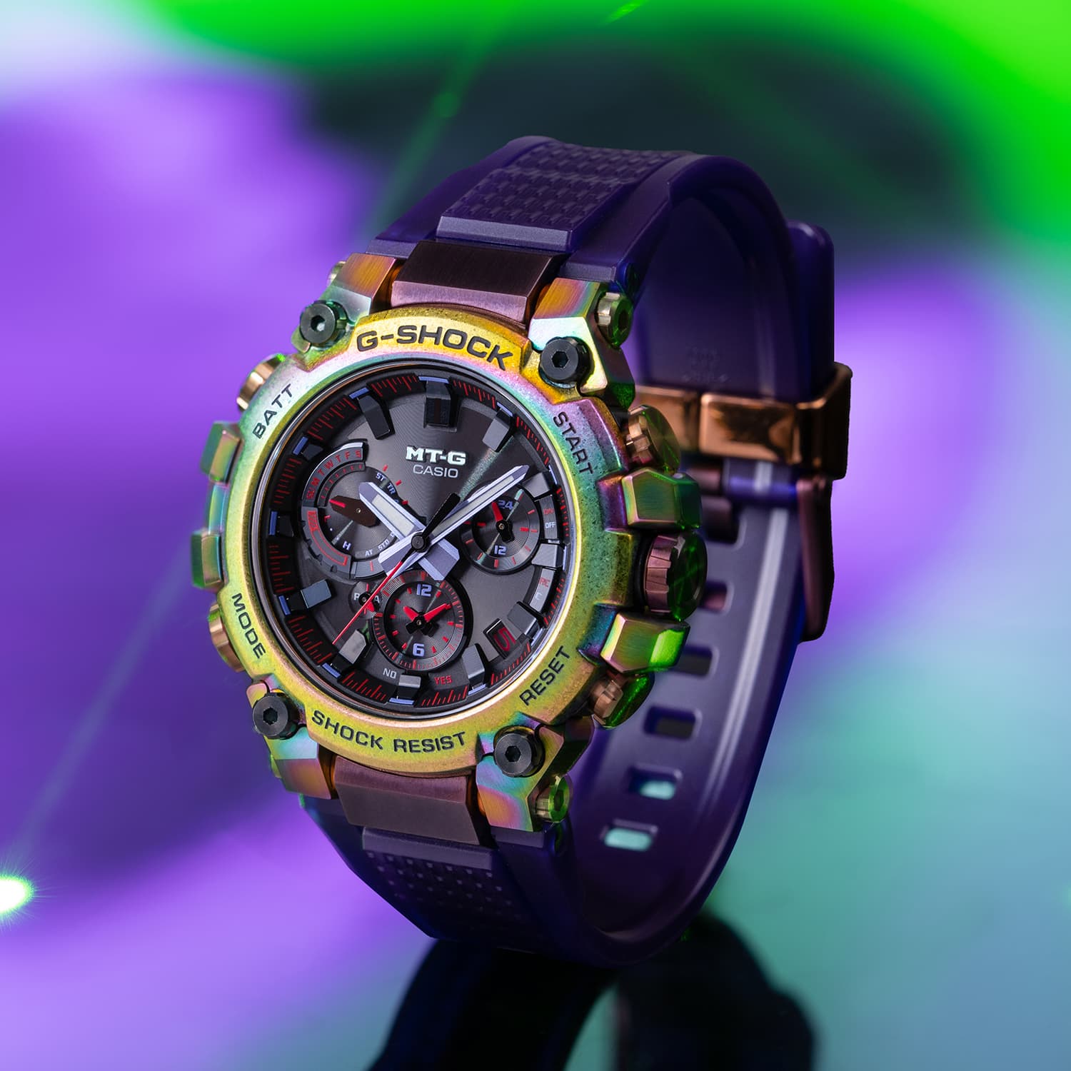 Часы CASIO MT G Aurora Солнечный Механизм Смола Шнуровка Часы Мужские Черный Циферблат - изображение 4