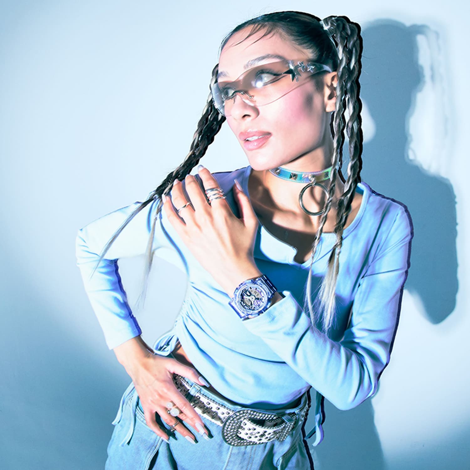 Часы Casio Science Fiction Virtual Style Кварцевый механизм Часы Женские Серый циферблат - изображение 4