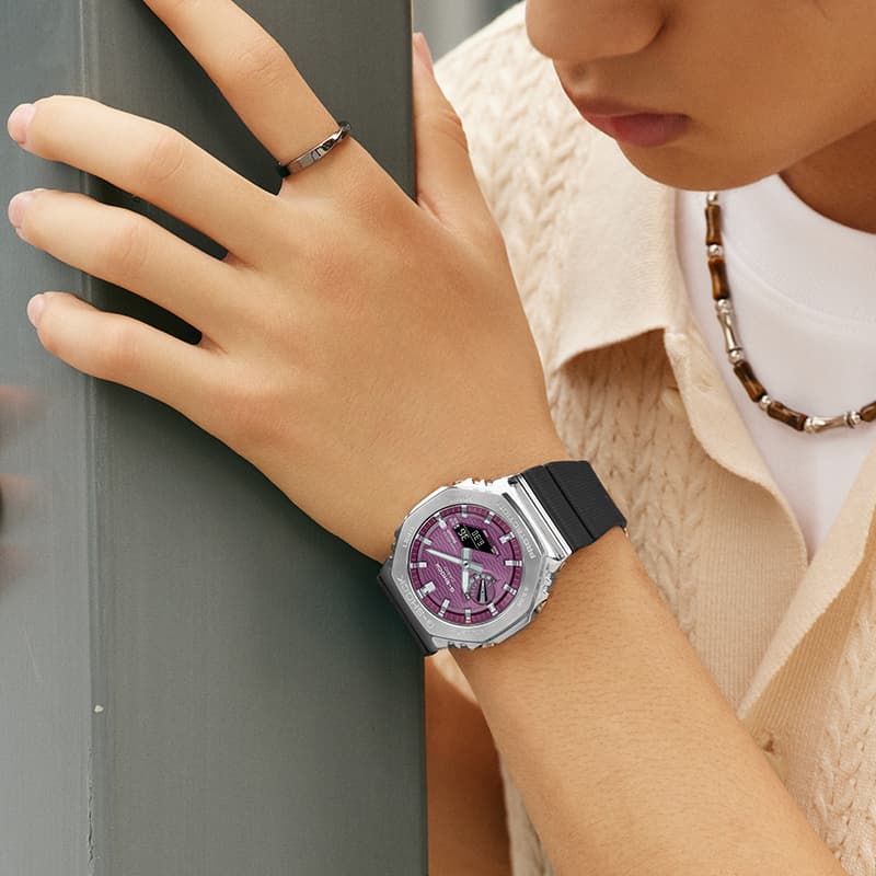 Часы Коллекция CASIO GBM 2100 Бадьян Стиль Металлическая Эстетика Солнечный Кварцевый Механизм Смола Шнуровка - изображение 2