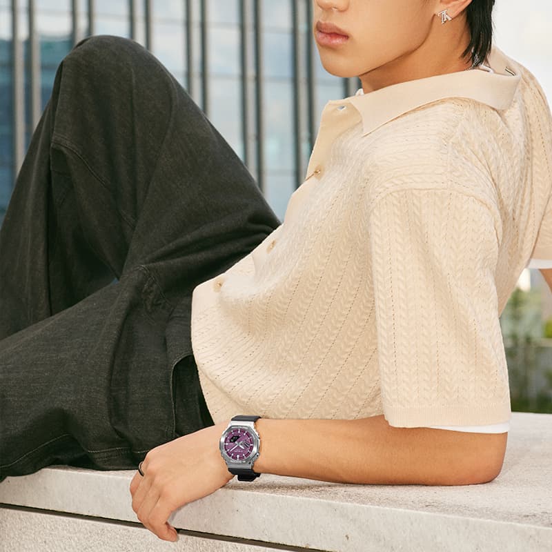 Часы Коллекция CASIO GBM 2100 Бадьян Стиль Металлическая Эстетика Солнечный Кварцевый Механизм Смола Шнуровка - изображение 3