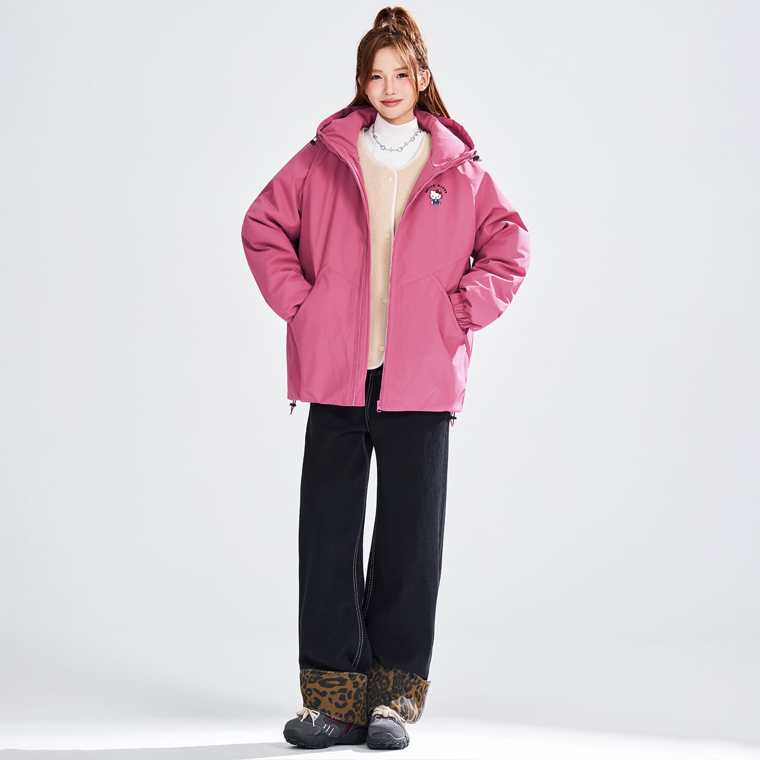 Sanrio x Hello Kitty Хелло Китти SS25 Пуховая куртка Пальто Унисекс - изображение 3