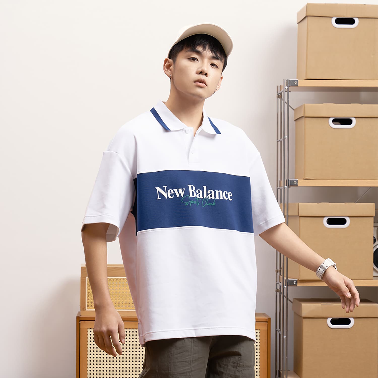 Поло New Balance Белая Мужская Поло - изображение 3