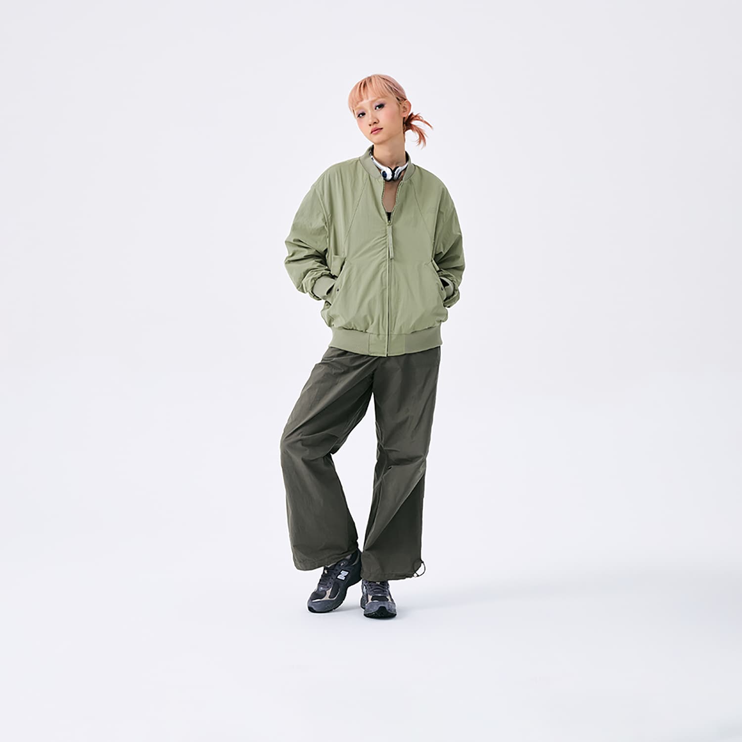 Зимняя куртка пуховик New Balance Хлопковый пуховик Унисекс Оливково-зеленый - изображение 7