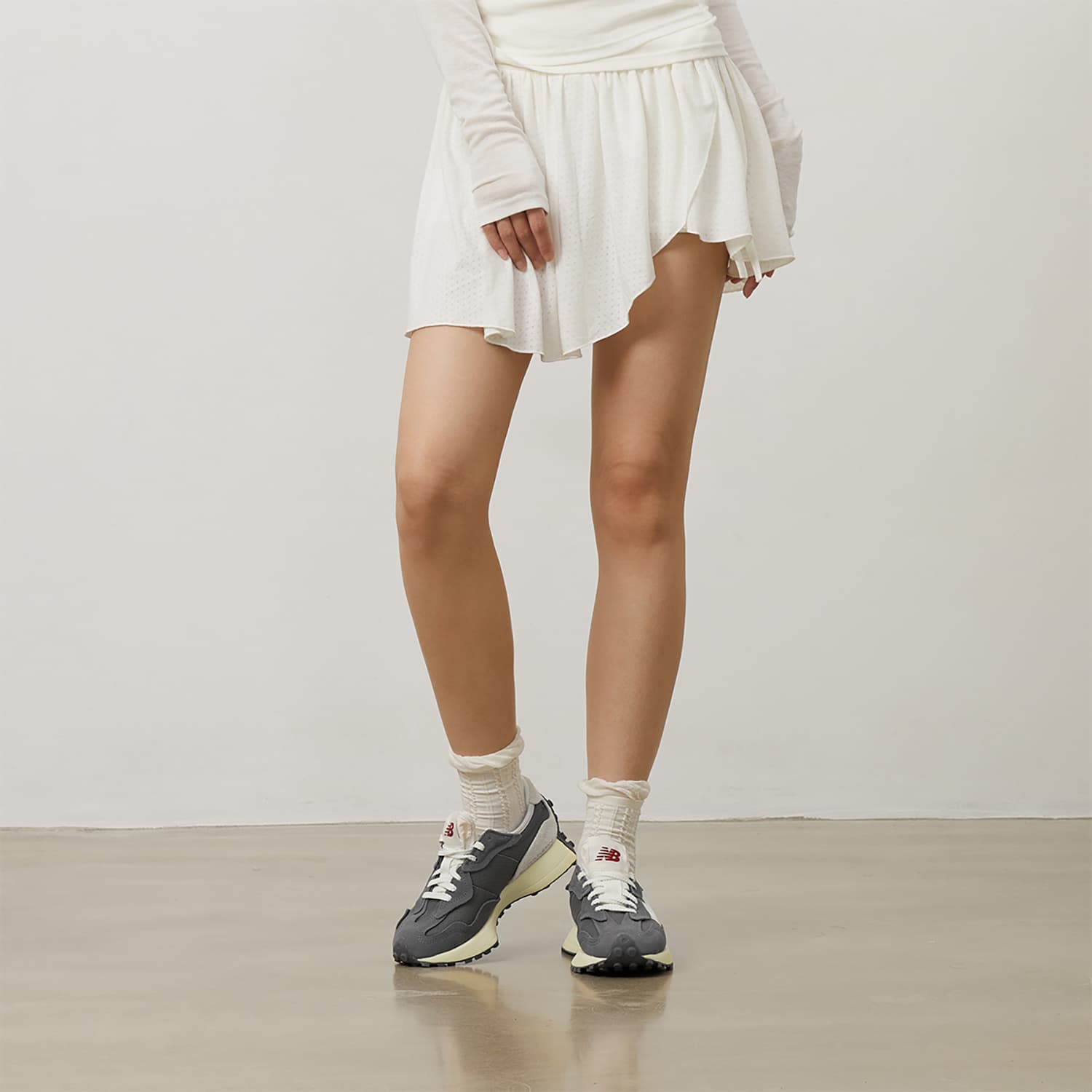 Кроссовки New Balance 327 Grey White - изображение 8
