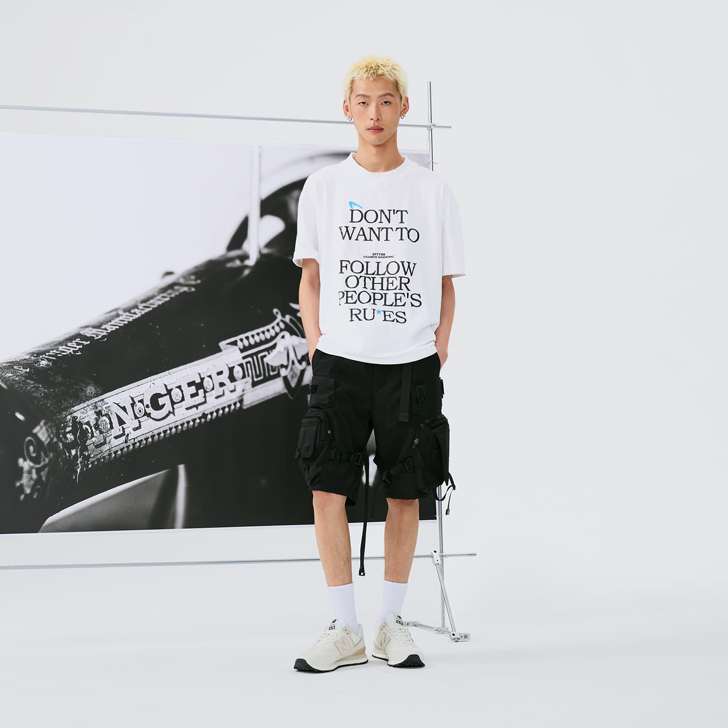 Кроссовки для бега New Balance 574 Off White Black - изображение 9