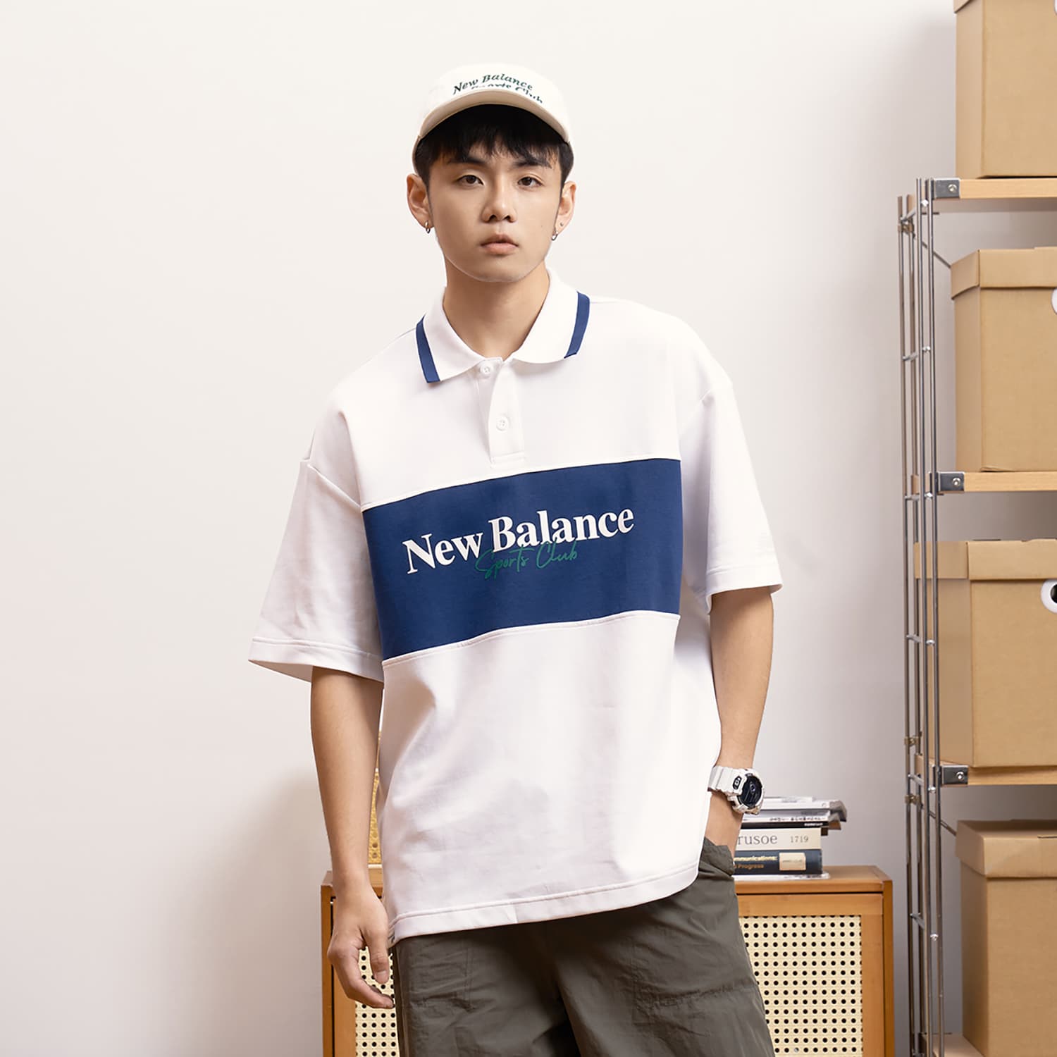 Поло New Balance Белая Мужская Поло - изображение 4