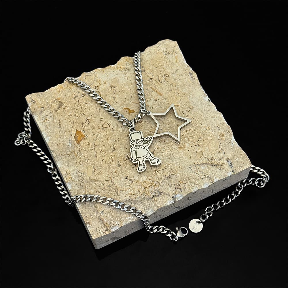 Ожерелье The Simpsons Titan Steel Necklaces Unisex Симпсоны Титановые Стальные Ожерелья Унисекс - изображение 3