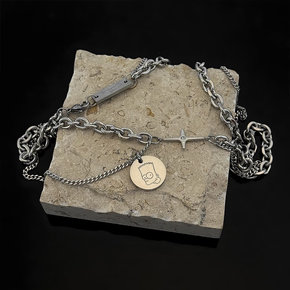 Ожерелье The Simpsons Titan Steel Necklaces Unisex Симпсоны Титановые Стальные Ожерелья Унисекс - изображение 3