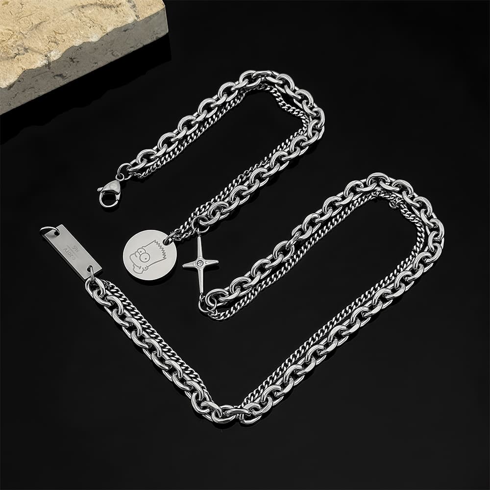 Ожерелье The Simpsons Titan Steel Necklaces Unisex Симпсоны Титановые Стальные Ожерелья Унисекс - изображение 2