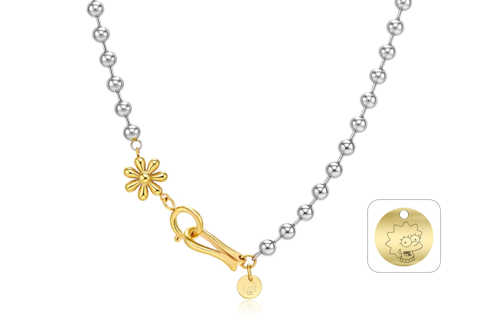 Ожерелье The Simpsons Titan Steel Necklaces Unisex Симпсоны Титановые Стальные Ожерелья Унисекс - изображение 2