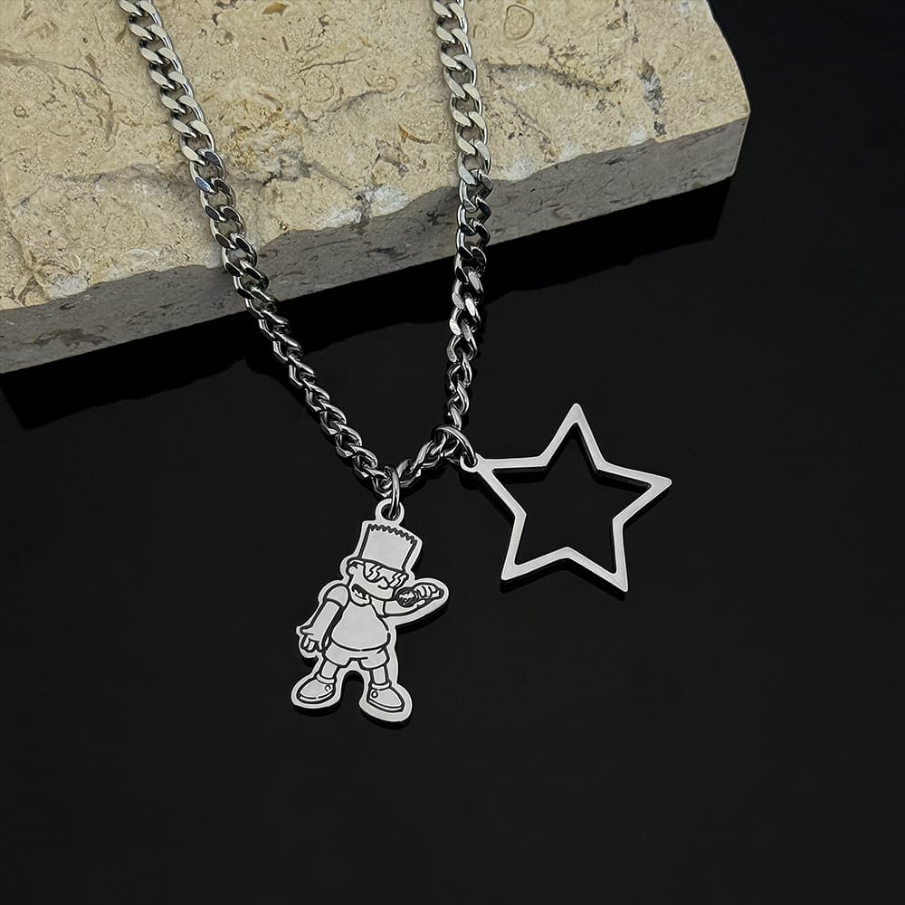 Ожерелье The Simpsons Titan Steel Necklaces Unisex Симпсоны Титановые Стальные Ожерелья Унисекс - изображение 2