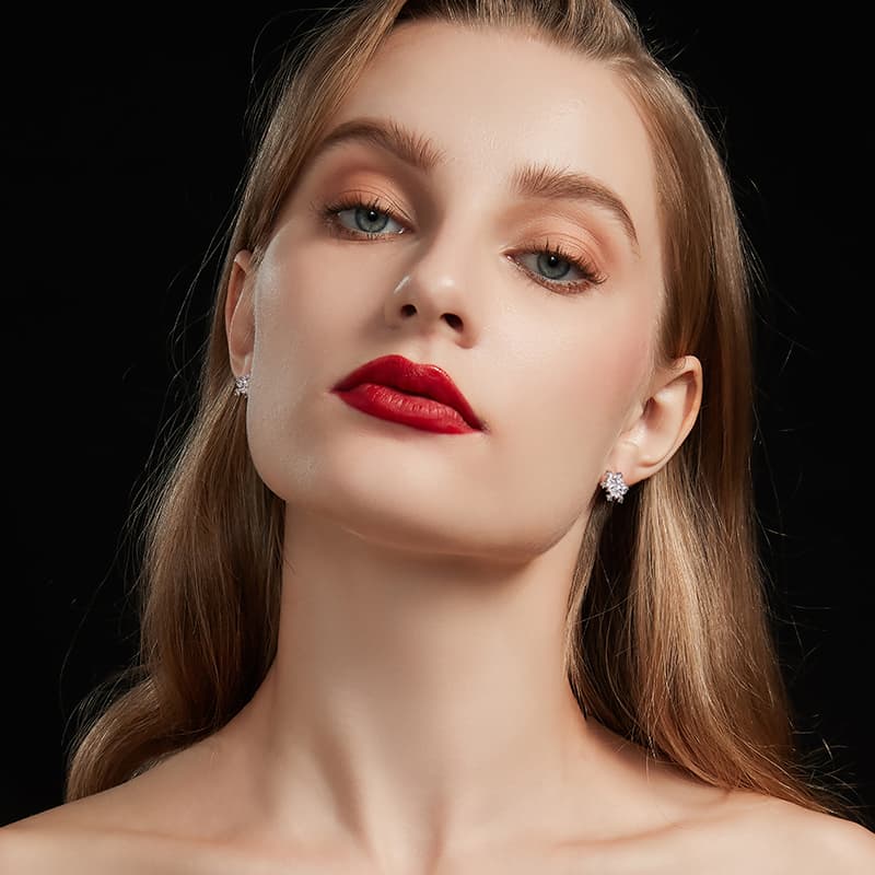 Серьги HMZ Серьги-гвоздики из серебра 925 пробы женские - изображение 6