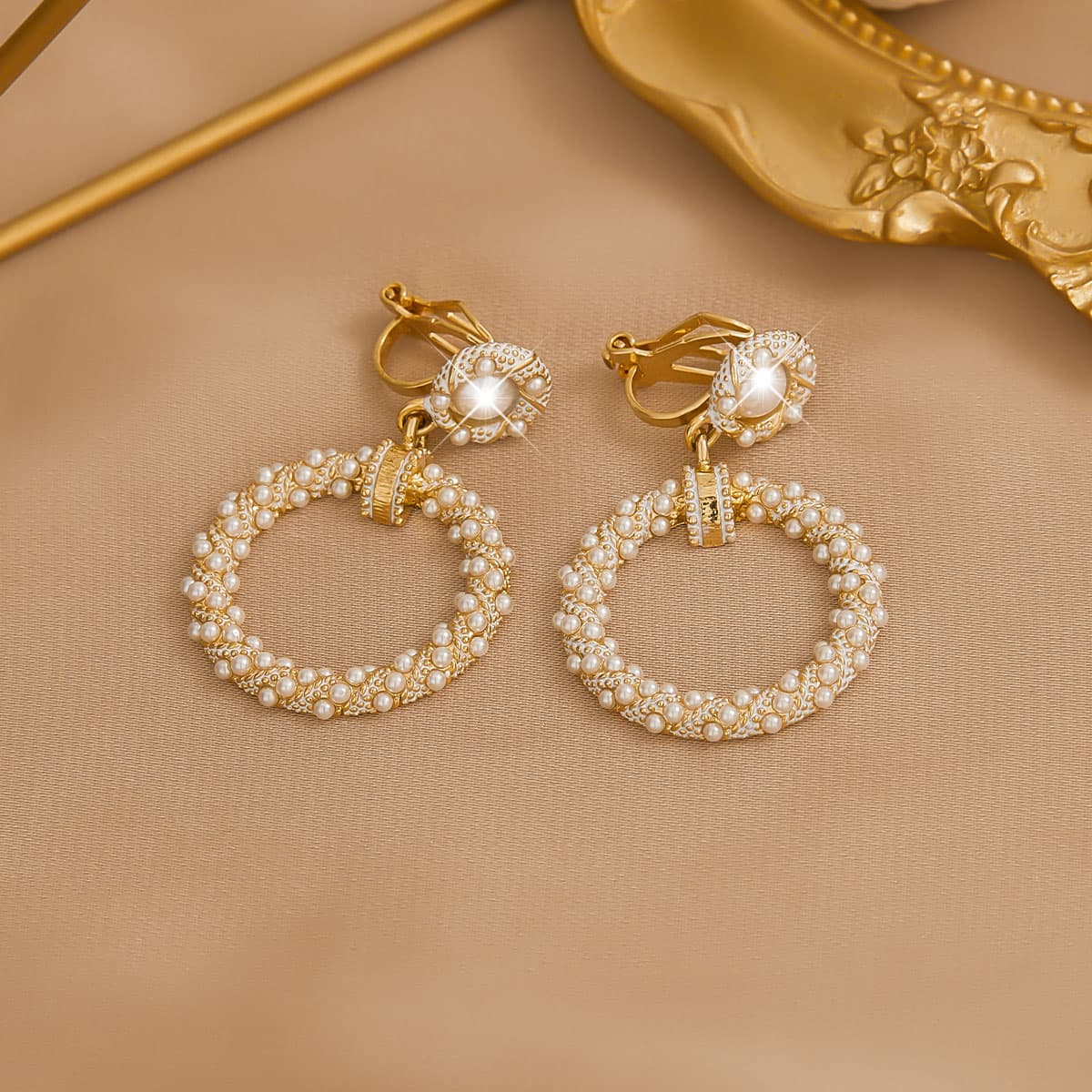 HMZ Clip ON Серьги Золотой Женские - изображение 3