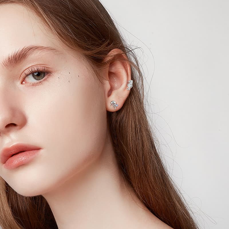 Серьги HMZ Серьги-гвоздики из медного сплава для женщин - изображение 5
