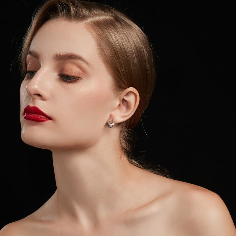 Серьги HMZ Серебряные серьги-гвоздики с иглой из серебра S925 женские - изображение 3